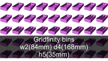 Коллекция чашек Gridfinity высотой 5 (39 мм) 8