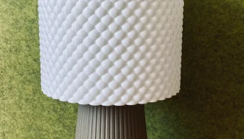 Настольная лампа Mid Century Bubble Shade с ребристым осн... 8