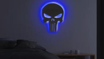 Лампа Punisher - дизайн черепа с черной подсветкой......