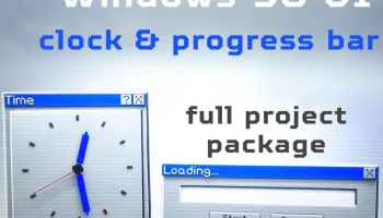 Индикатор выполнения и часы темы Windows 98......