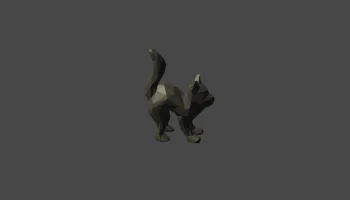 низкополигональная кошка