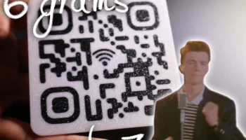 Не QR-код Wi-Fi. Супертонкая версия Никогда не отдам вас Ric