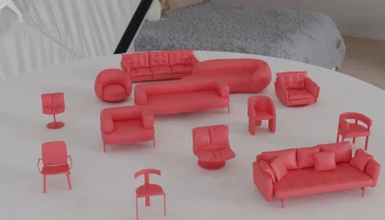 Миниатюры современной дизайнерской мебели STL Megapack 1 ...