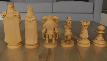 Органические шахматы STL Художественный дизайн для 3D-печ... 2