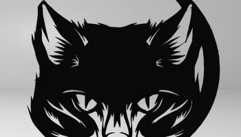 Штриховой рисунок кота, настенный арт кот, 2d арт кот, ко... 1