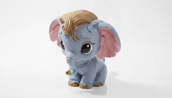 Симпатичная фигурка слона в стиле чиби для 3D-печати........