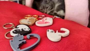 кот пара влюбленные сердце брелок-пазл......