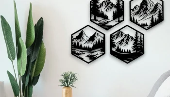 Настенные рисунки с шестиугольными горами - v2...