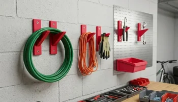 Сверхмощный красный настенный крючок для гаража......... 0