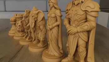 Органические шахматы STL Художественный дизайн для 3D-печ... 1