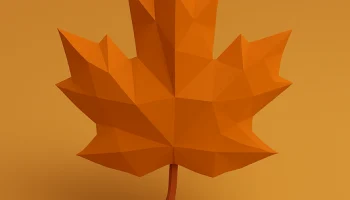 Низкополигональная 3D модель осеннего листа Дня благодаре... 1