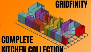 Полная коллекция кухонь Gridfinity (с модульными элемента...