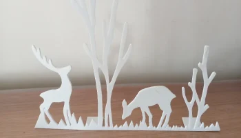 Сцена hiver avec biche - украшение в позе 1