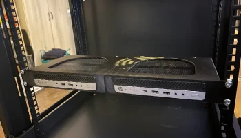 Монтаж в стойку 1U для HP Elitedesk G3 mini и новее...