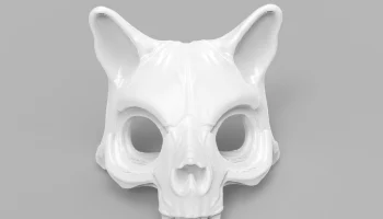 Маска черепа кошки для 3D-печати для косплея и Хэллоуина... 2