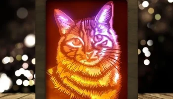 Световой короб для портретов кошек (кошачья голова)...