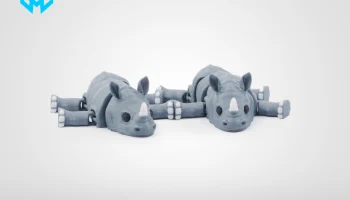 Articulated Flexi Rhino - милая игрушка, напечатанная на ... 6