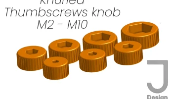 Ручка с винтами с накаткой M2 - M10