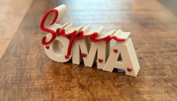Супер Ома - 3D-текстовый знак | Подарок бабушке | Декор к..