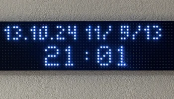 Светодиодная панель 64x16 2812 / Отображение времени, тем... 2