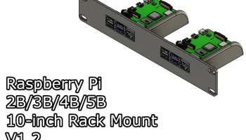 Raspberry Pi 2B/3B/4B/5B для монтажа в 10-дюймовую стойку...