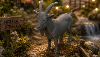 Альпийская фигурка горного козла, напечатанная на 3D-прин...