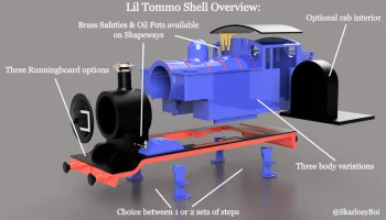 Оболочка локомотива "Lil Tommo" в масштабе 1:76 OO