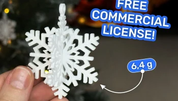 3D Пазл Снежинка Snap-Fit Новогодний декор prt2 - Снежинк..