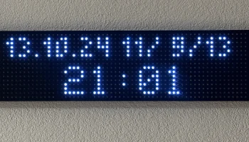 Светодиодная панель 64x16 2812 / Отображение времени, тем...
