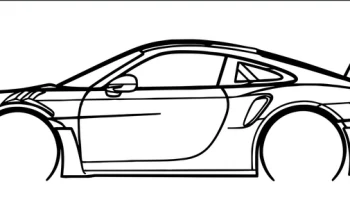 Настенное искусство силуэта Porsche GT3 RS 992......