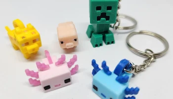 Набор мини-фигурок Аксолотля в стиле Minecraft, карточка/... 2