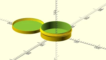 Параметрический круглый контейнер-контейнер OpenSCAD с завинчивающейся крышкой 1