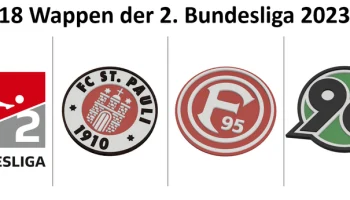 2. Бундеслига - alle 18 Vereinswappen 2023/24