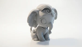 Симпатичная фигурка слона в стиле чиби для 3D-печати........ 1