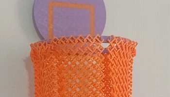 Баскетбольное кольцо с шарнирной сеткой и безвоздушным ба..
