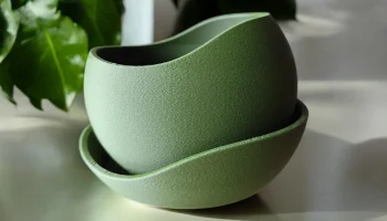 Горшок для растений из кожи акулы с блюдцем......