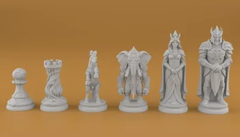 Органические шахматы STL Художественный дизайн для 3D-печ... 4