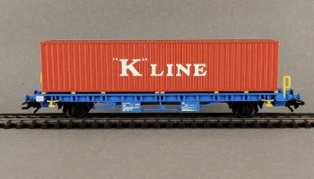 Вагон-контейнер, Green Cargo Lgns 081, в масштабе H0 (1:87) 2