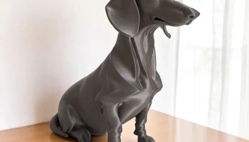 Минималистская современная фигурка таксы, скульптура... 1