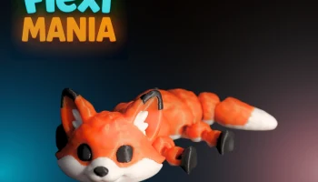 Полностью шарнирная игрушка-животное Flexi Fox для печати... 2