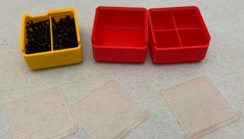 Вставки Gridfinity 1 x 1 x 2 и 1 x 1 x 3 с крышкой, разделенные несколькими способами 9