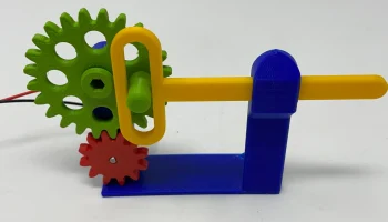 Простой механизм кулисного механизма, напечатанный на 3D-при 1