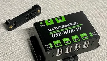 Крепление Waveshare USB-HUB-4U для кронштейна на DIN-рейк..