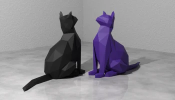 Низкополигональная Китти Кот Низкополигональная Китти Кот