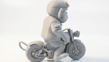 Фигурка обезьяны-байкера, коллекционная 3D-печать животно... 2