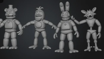 Коллекция аниматроников FNAF Core 4 - Фредди, Бонни, Чика...