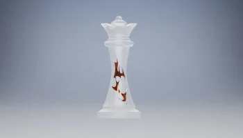 Шахматная королева с дизайном киберсигилизма......