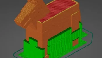 Модель лошади Minecraft 3D для печати 1