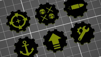 Жетоны Cog - набор статуса поля боя WH40k, 11-е издание...