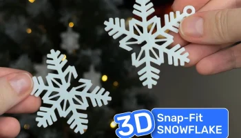 3D Пазл Снежинка Snap-Fit Новогодний декор prt3 - Снежинк.. 1
